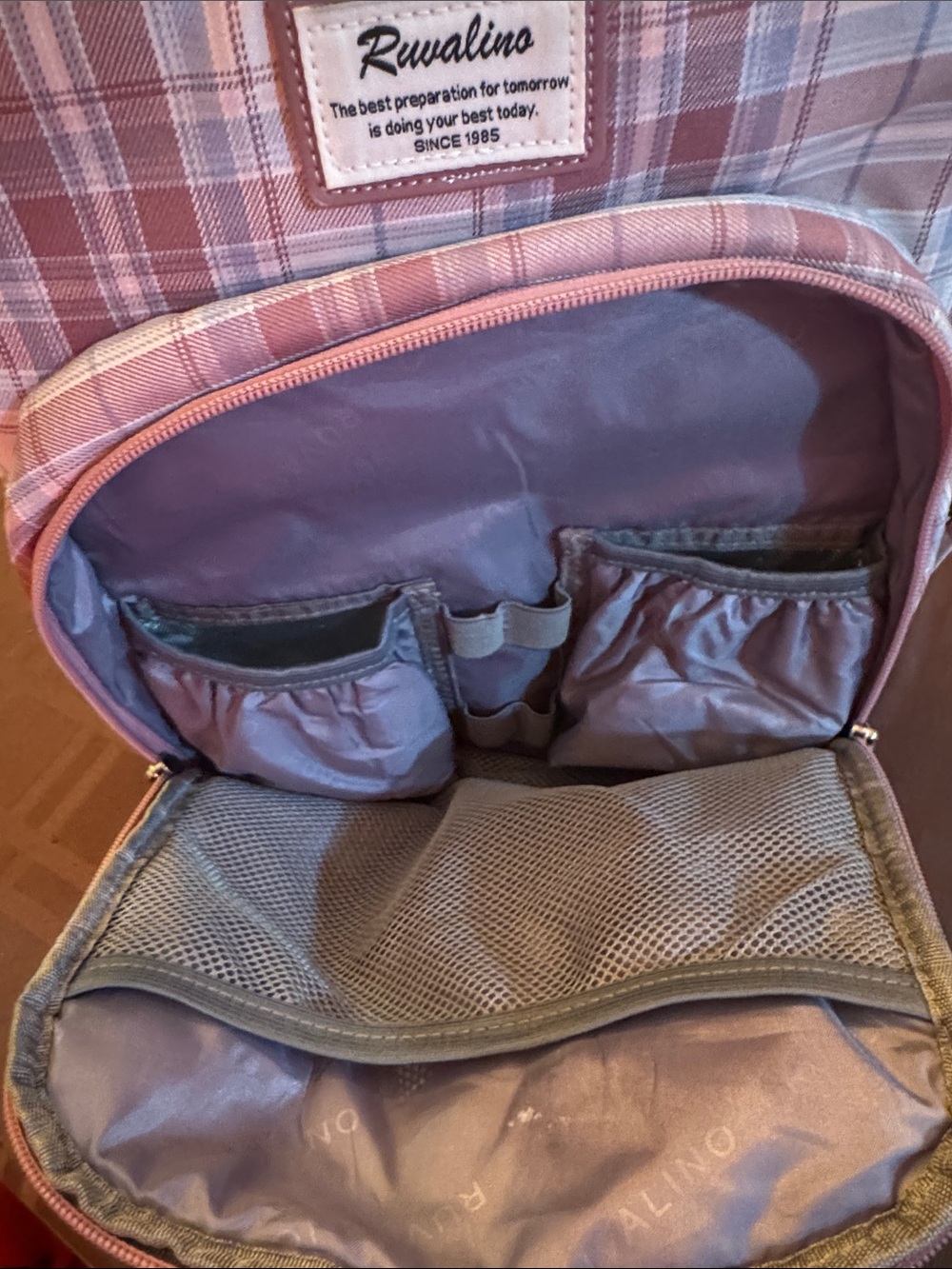 Rwalino Pink Plaid Diaper Bag - Picture 2 of 7